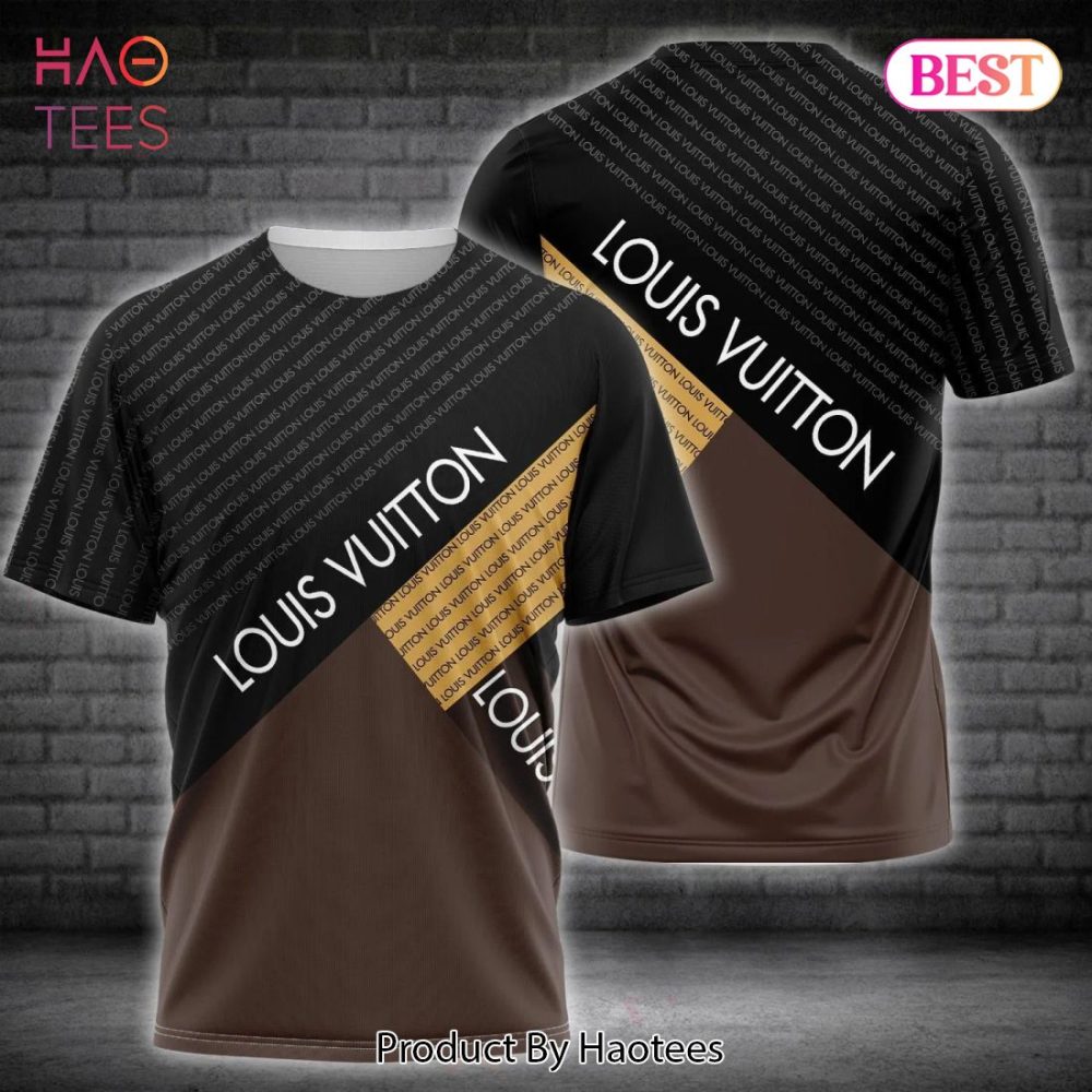 Louis Vuitton Black Brown Premium Brand T-Shirt Outfit For Men Women
