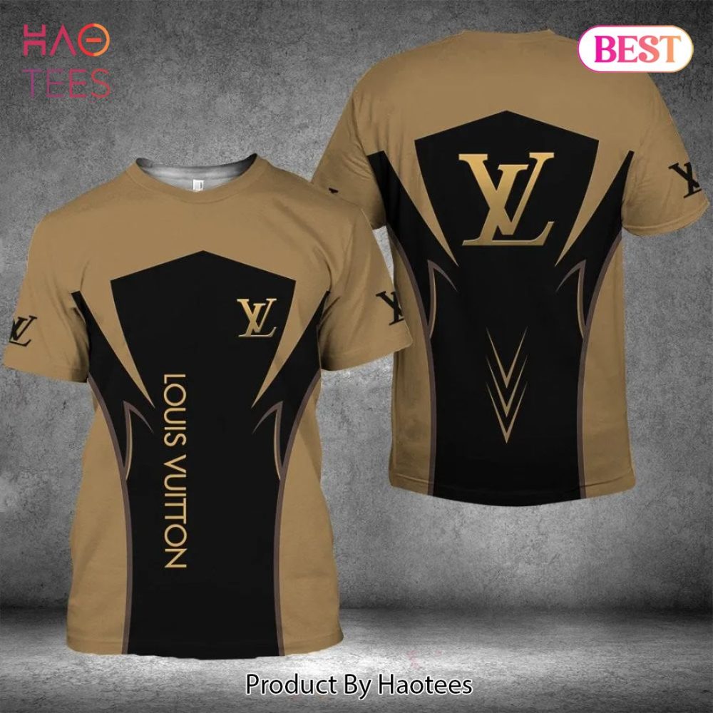 Louis Vuitton Brown Black Brand T-Shirt Outfit For Men Women
