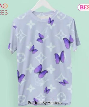 Louis Vuitton Butterfly Purple Brand Premium T-Shirt Outfit For Men Women