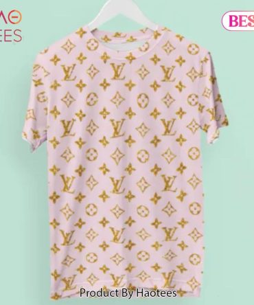Louis Vuitton Golden Logo Cream Brand Premium T-Shirt Outfit For Men Women