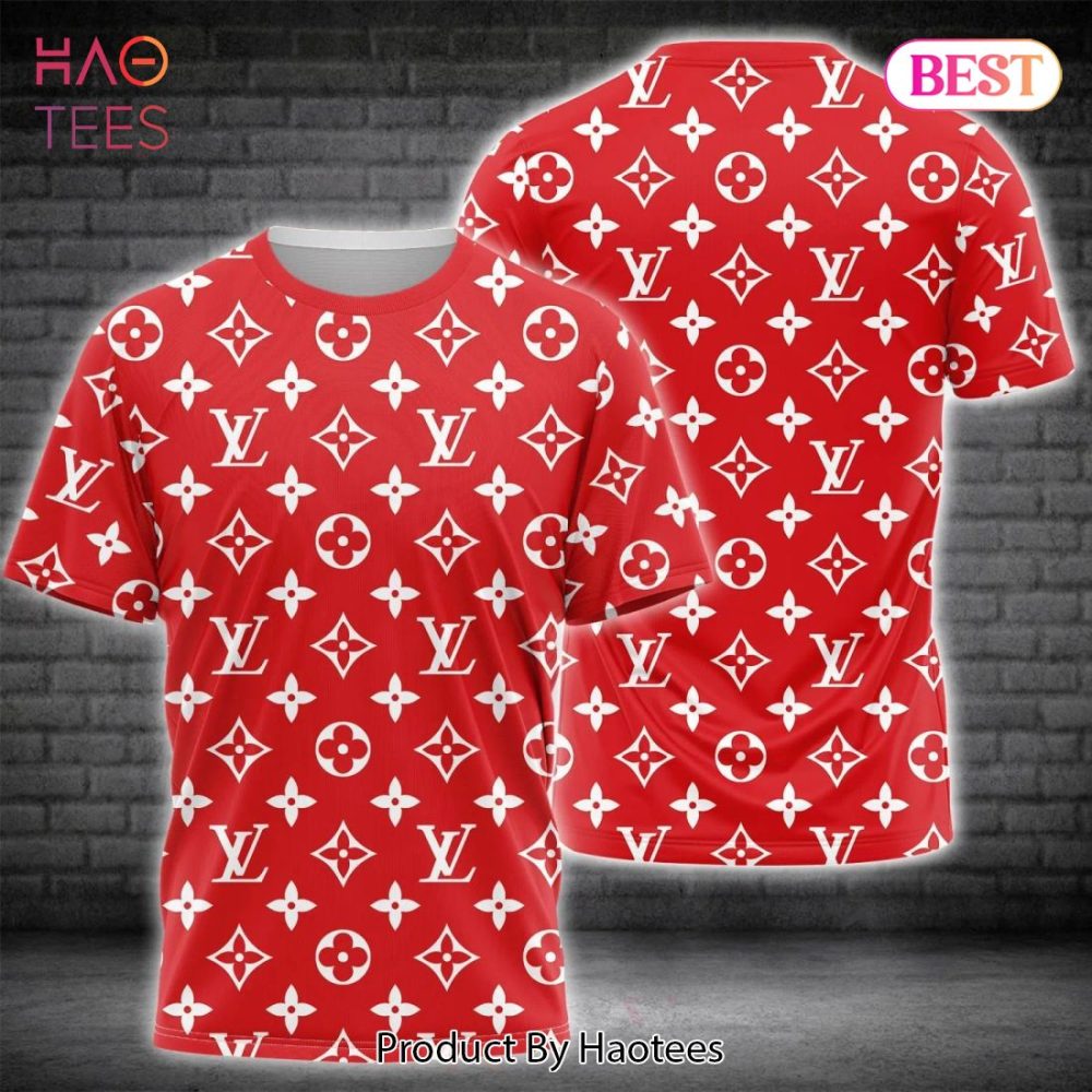 Louis Vuitton Red Brand T-Shirt Outfit For Men Women