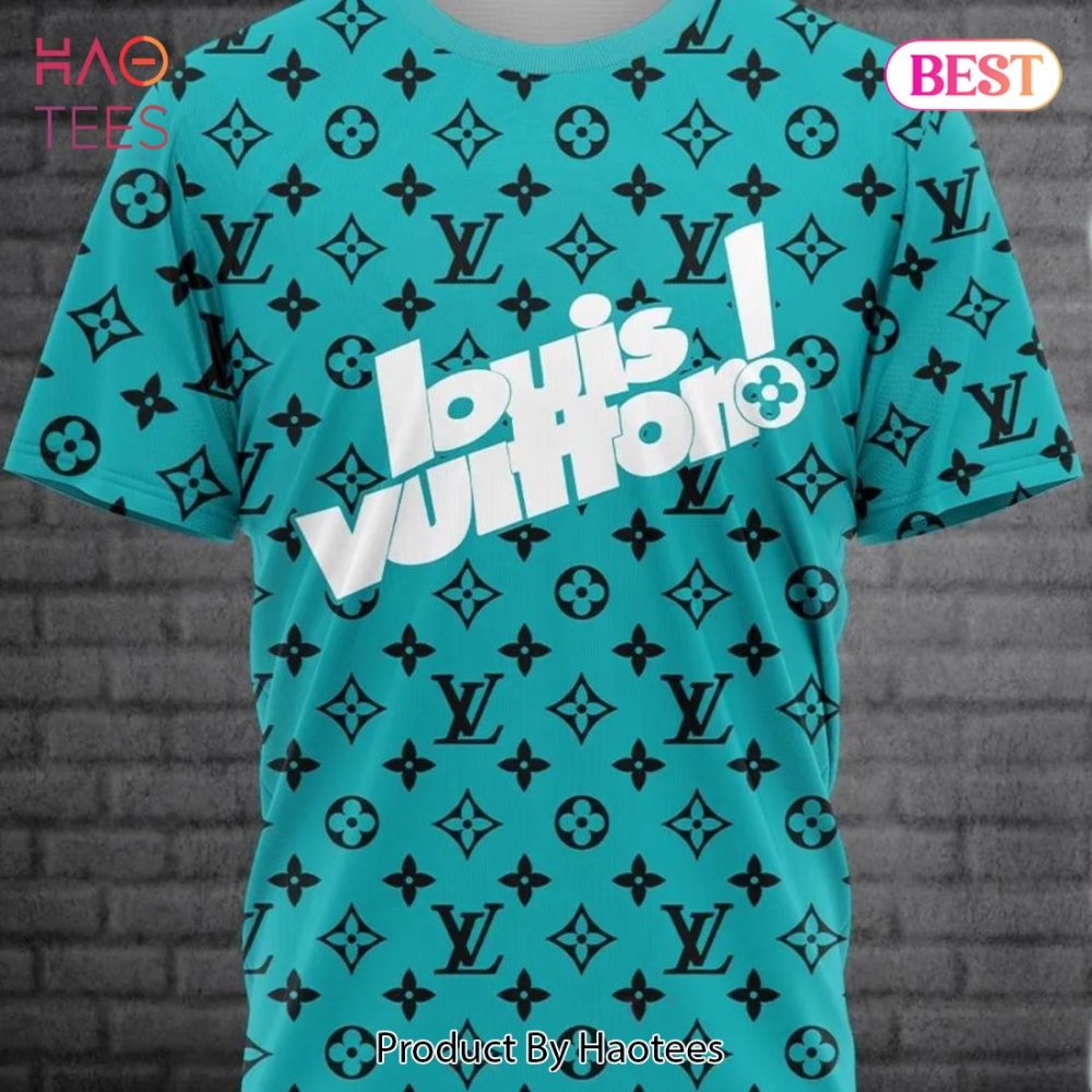Louis Vuitton Teal Brand T-Shirt Outfit For Men Women