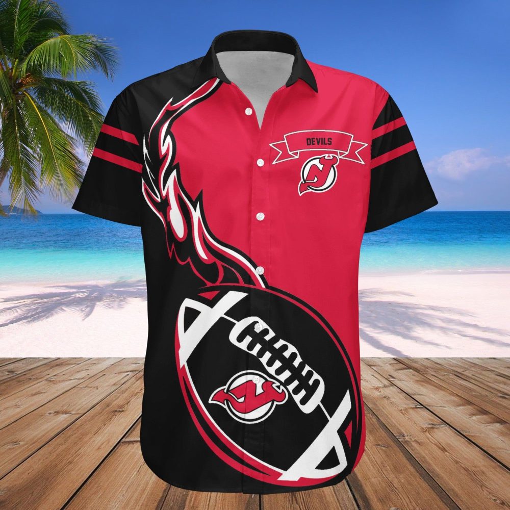 New Jersey Devils Hawaii Shirt Flame Ball Nhl