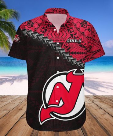 New Jersey Devils Hawaii Shirt Grunge Polynesian Tattoo Nhl