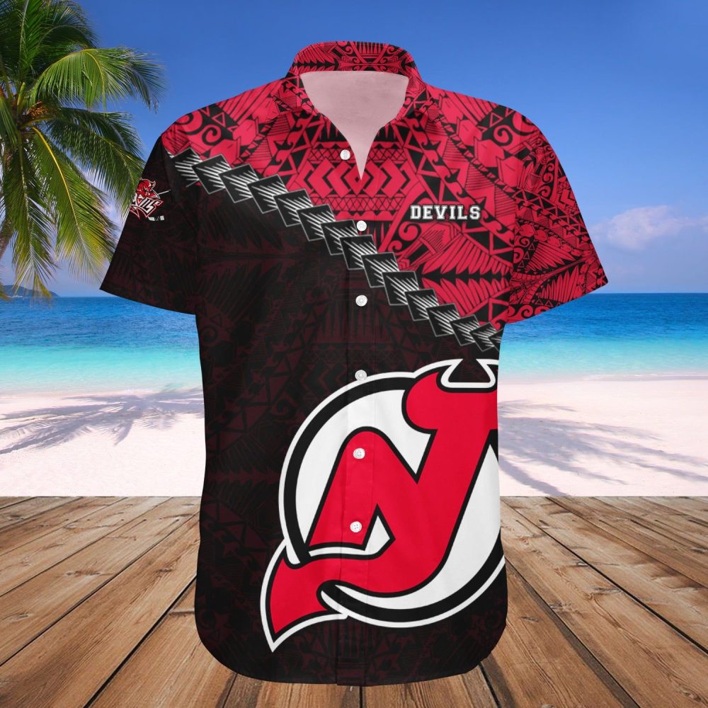 New Jersey Devils Hawaii Shirt Grunge Polynesian Tattoo Nhl