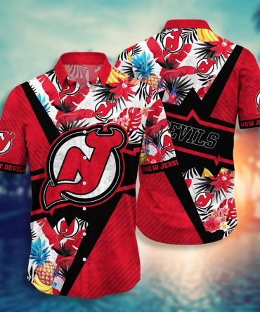New Jersey Devils Nhl Hawaiian Shirt Warm Breezes Aloha Shirt
