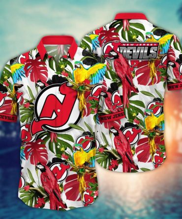 New Jersey Devils Nhl Hawaiian Shirt Warm Seasontime Aloha Shirt
