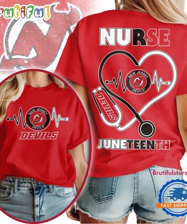 New Jersey Devils Nhl Nurse Appreciation Juneteenth Unisex 3D Shirt