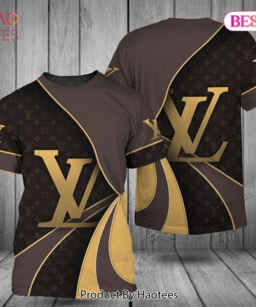 Louis Vuitton Black Gold Grey Color 3D T-Shirt Limited Edition