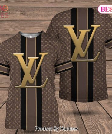 Louis Vuitton Brand Vertical Plaid 3D T-Shirt Limited Edition