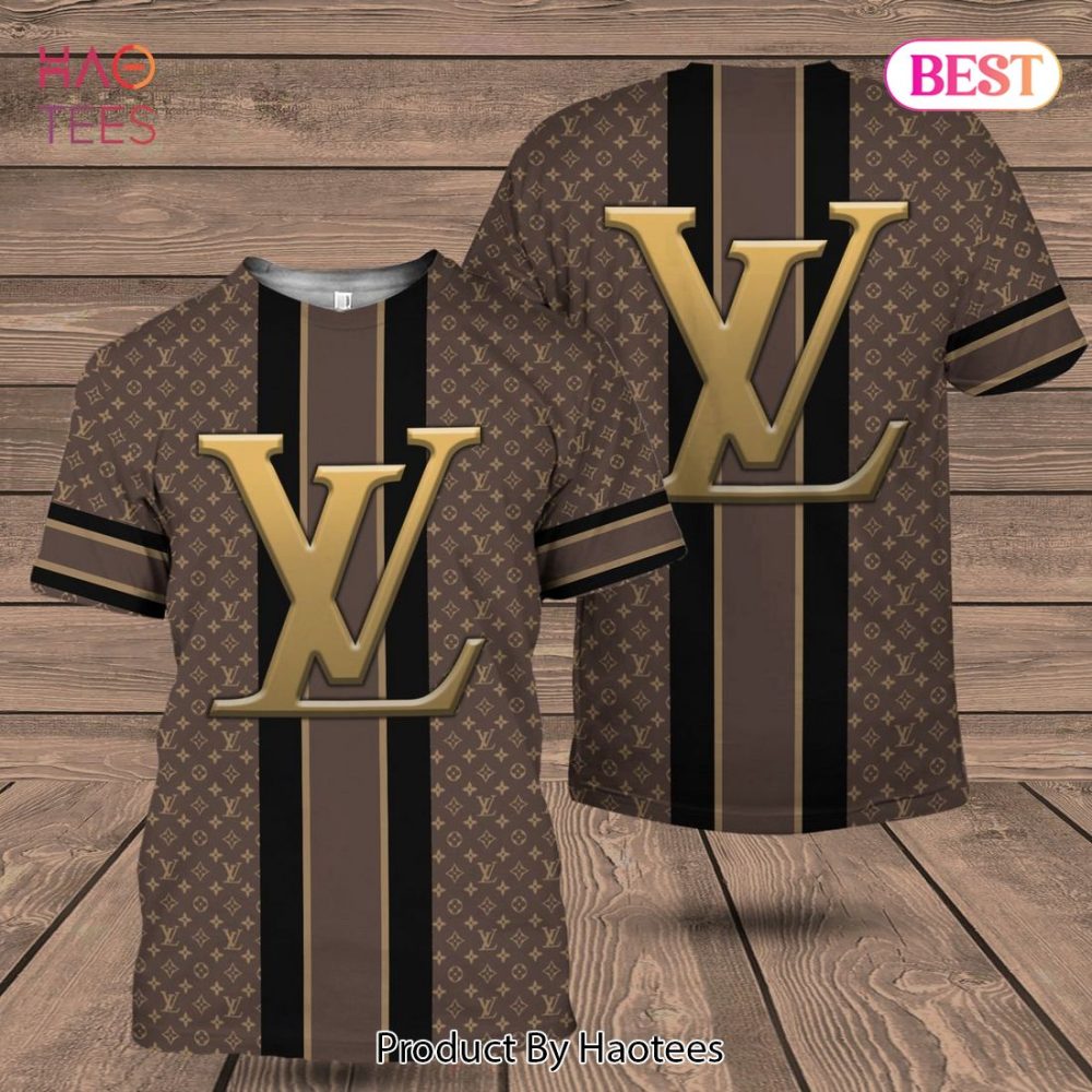 Louis Vuitton Brand Vertical Plaid 3D T-Shirt Limited Edition