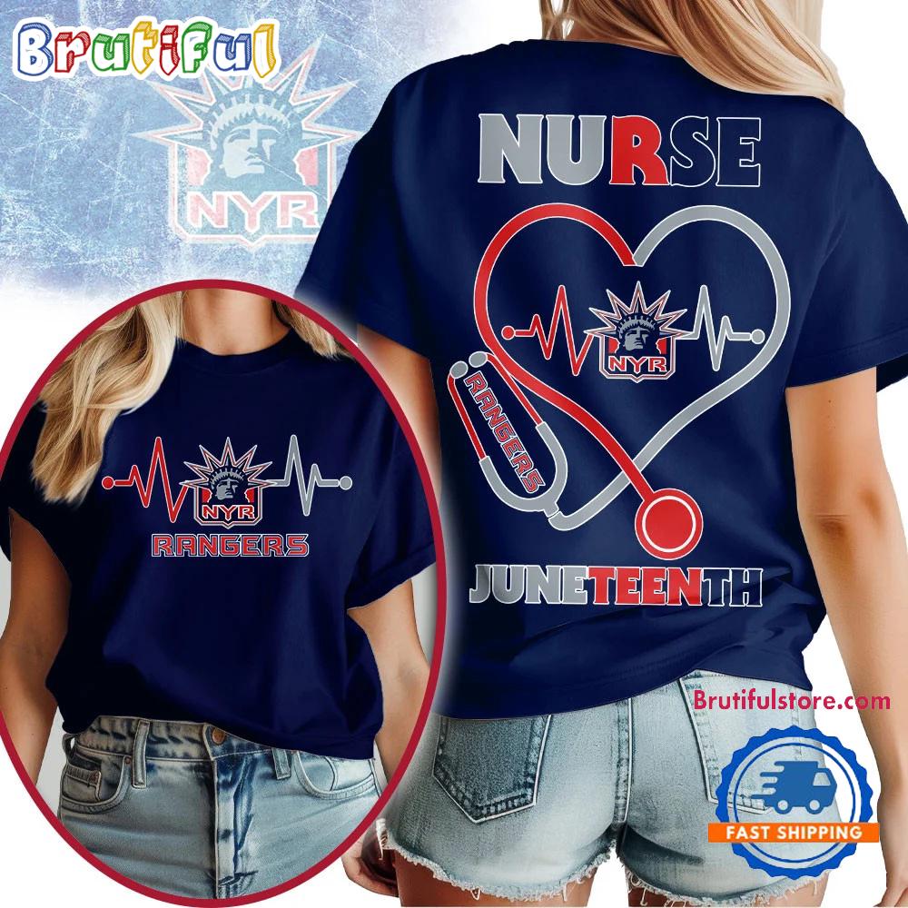 New York Rangers Nhl Nurse Appreciation Juneteenth Unisex 3D Shirt