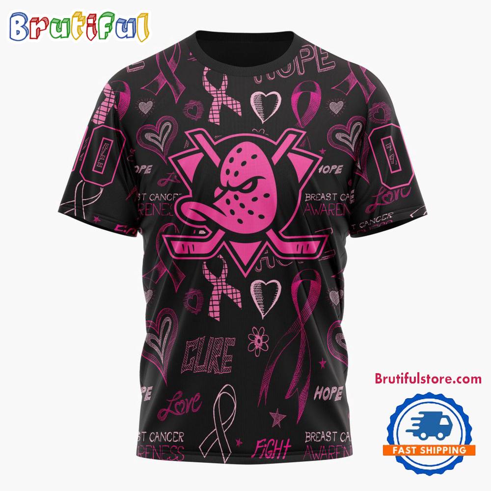 Nhl Anaheim Ducks Special Pink Breast Cancer Awareness New Design T Shirt