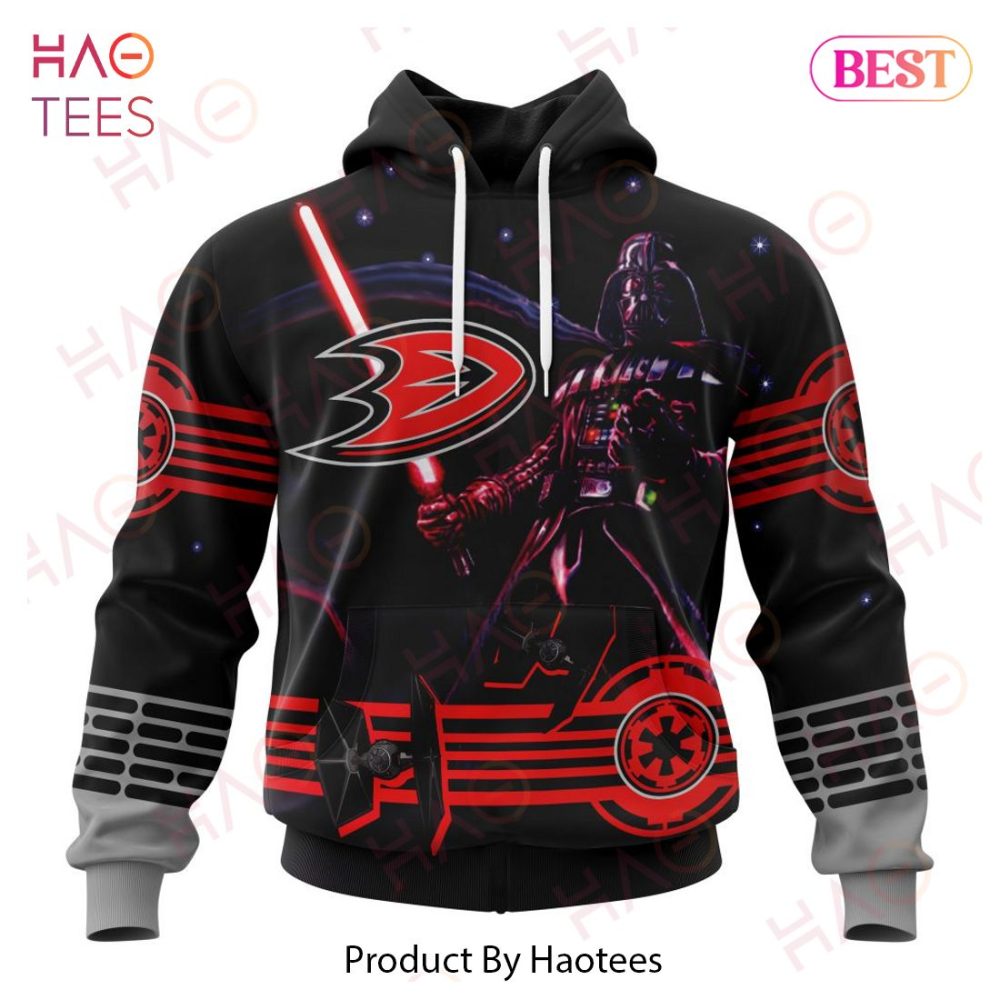 Nhl Anaheim Ducks Specialized Starwar Darth Vader Version Jersey Hoodie