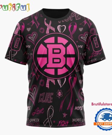 Nhl Boston Bruins Special Pink Breast Cancer Awareness New Design T Shirt