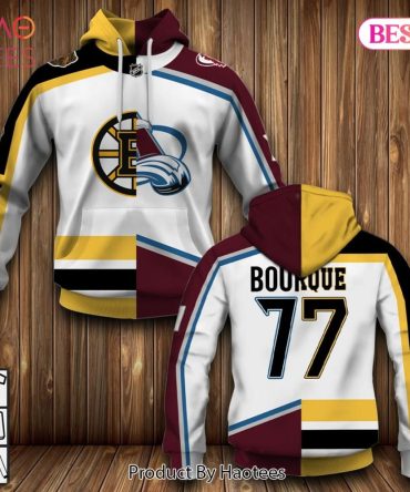 Nhl Bourque 77 Boston Bruins X Colorado Avalanche Half & Half Style Hoodie, T-Shirt, Zip Hoodie, Sweatshirt