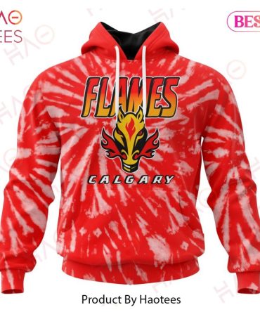 Nhl Calgary Flames Special Retro Vintage Tie - Dye Hoodie