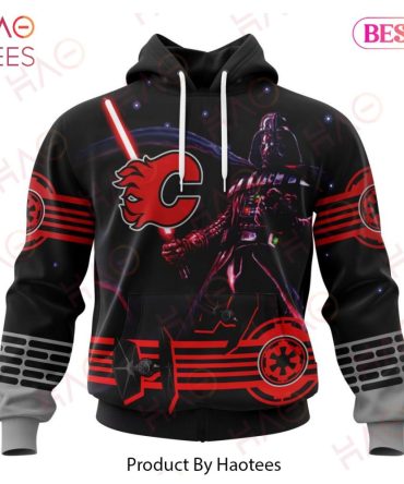 Nhl Calgary Flames Specialized Starwar Darth Vader Version Jersey Hoodie