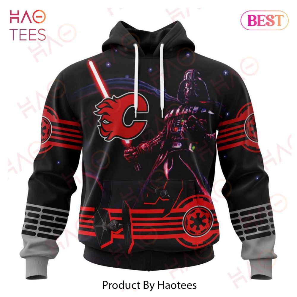 Nhl Calgary Flames Specialized Starwar Darth Vader Version Jersey Hoodie