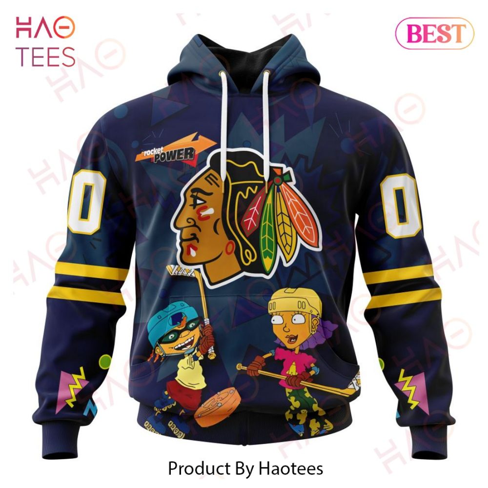 Nhl Chicago Blackhawks Specialized For Rocket Power 3D Hoodie