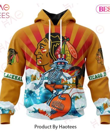 Nhl Chicago Blackhawks Specialized Kits For The Grateful Dead Hoodie