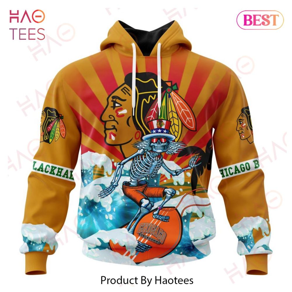 Nhl Chicago Blackhawks Specialized Kits For The Grateful Dead Hoodie