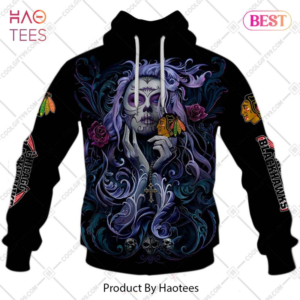 Nhl Chicago Blackhawks Tattoo Girl Artwork 2023 Hoodie, T-Shirt, Zip Hoodie, Sweatshirt - Image 2