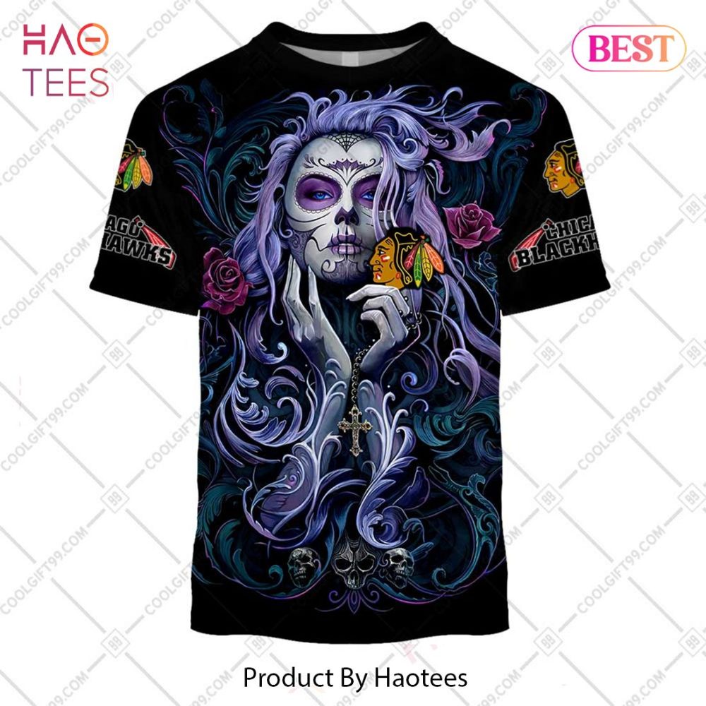 Nhl Chicago Blackhawks Tattoo Girl Artwork 2023 Hoodie, T-Shirt, Zip Hoodie, Sweatshirt - Image 3