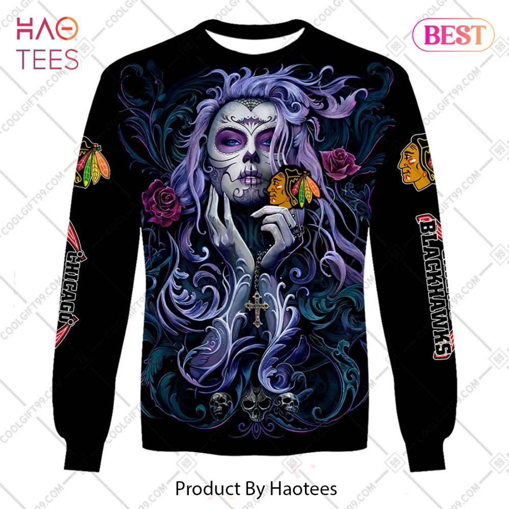 Nhl Chicago Blackhawks Tattoo Girl Artwork 2023 Hoodie, T-Shirt, Zip Hoodie, Sweatshirt - Image 4