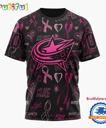 Nhl Columbus Blue Jackets Special Pink Breast Cancer Awareness New Design T Shirt