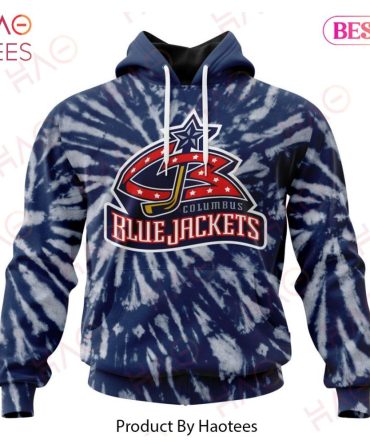 Nhl Columbus Blue Jackets Special Retro Vintage Tie - Dye Hoodie