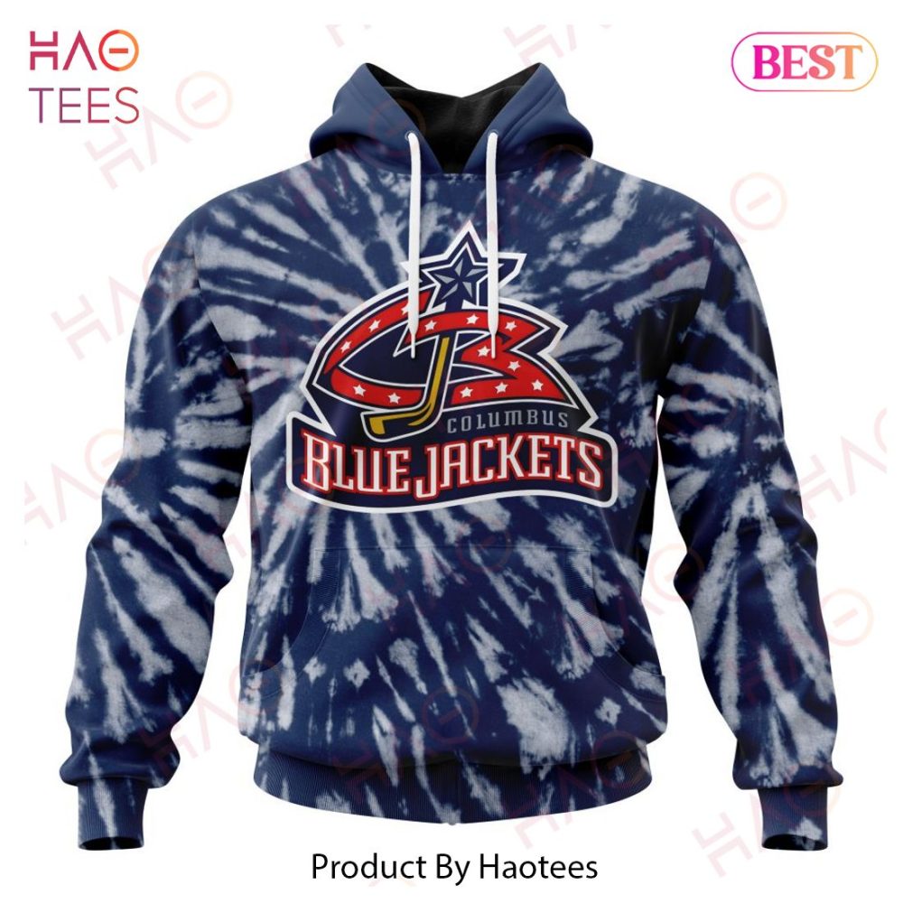 Nhl Columbus Blue Jackets Special Retro Vintage Tie - Dye Hoodie