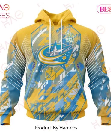 Nhl Columbus Blue Jackets Specialized Design Fearless Against Childhood Cancers 3D Hoodie