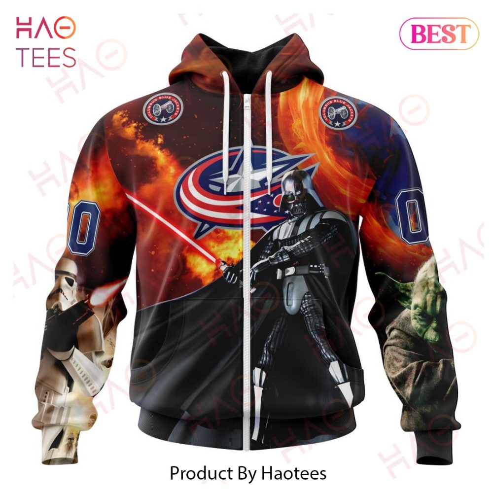 Nhl Columbus Blue Jackets Specialized Design X Star War Hoodie - Image 2