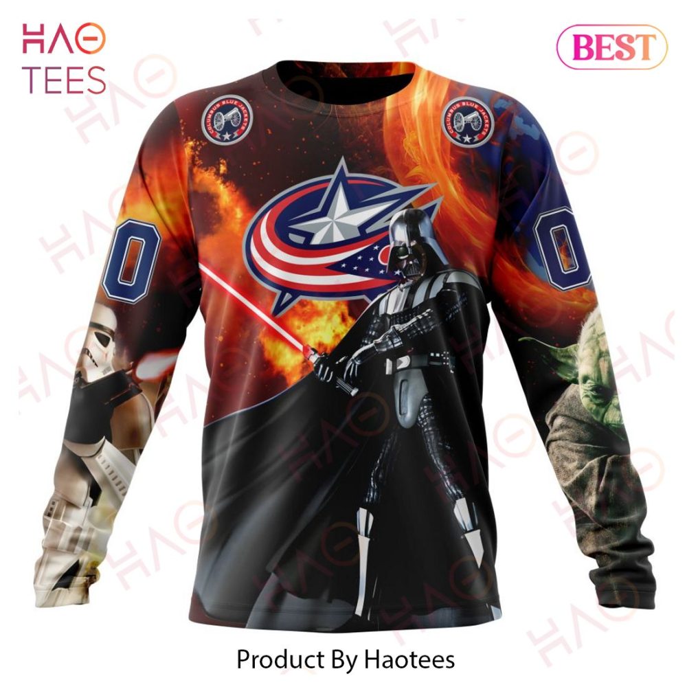 Nhl Columbus Blue Jackets Specialized Design X Star War Hoodie - Image 6