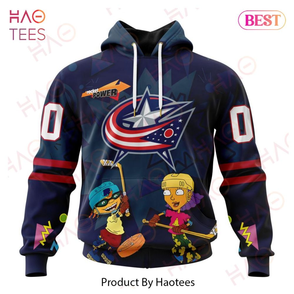 Nhl Columbus Blue Jackets Specialized For Rocket Power 3D Hoodie