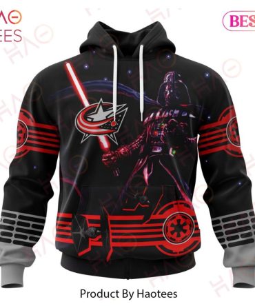Nhl Columbus Blue Jackets Specialized Starwar Darth Vader Version Jersey Hoodie
