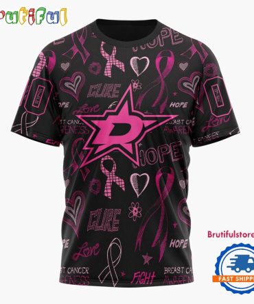 Nhl Dallas Stars Special Pink Breast Cancer Awareness New Design T Shirt