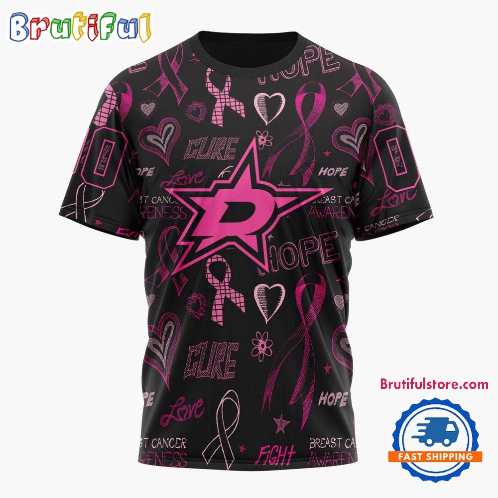 Nhl Dallas Stars Special Pink Breast Cancer Awareness New Design T Shirt