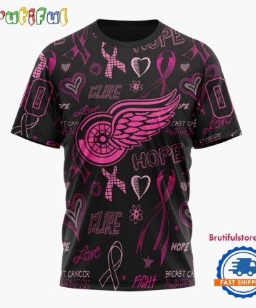 Nhl Detroit Red Wings Special Pink Breast Cancer Awareness New Design T Shirt