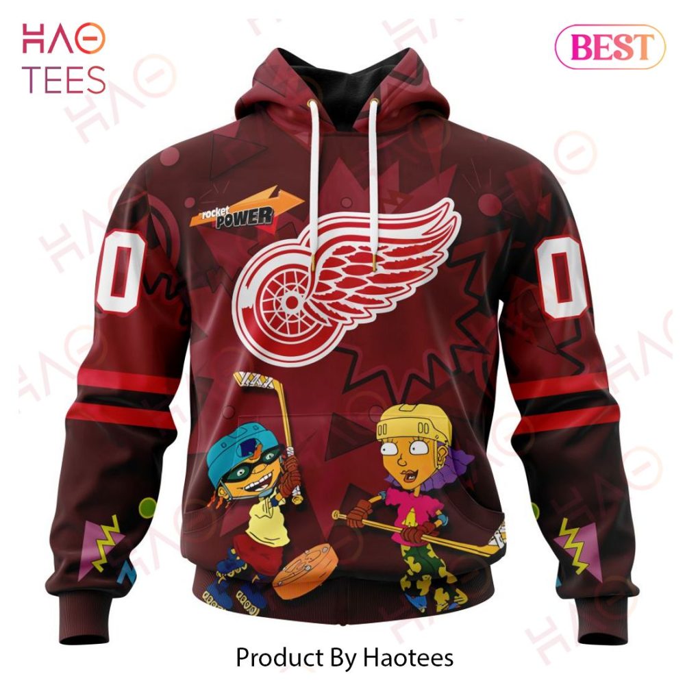 Nhl Detroit Red Wings Specialized For Rocket Power 3D Hoodie