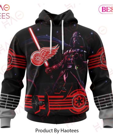 Nhl Detroit Red Wings Specialized Starwar Darth Vader Version Jersey Hoodie