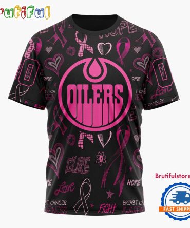Nhl Edmonton Oilers Special Pink Breast Cancer Awareness New Design T Shirt