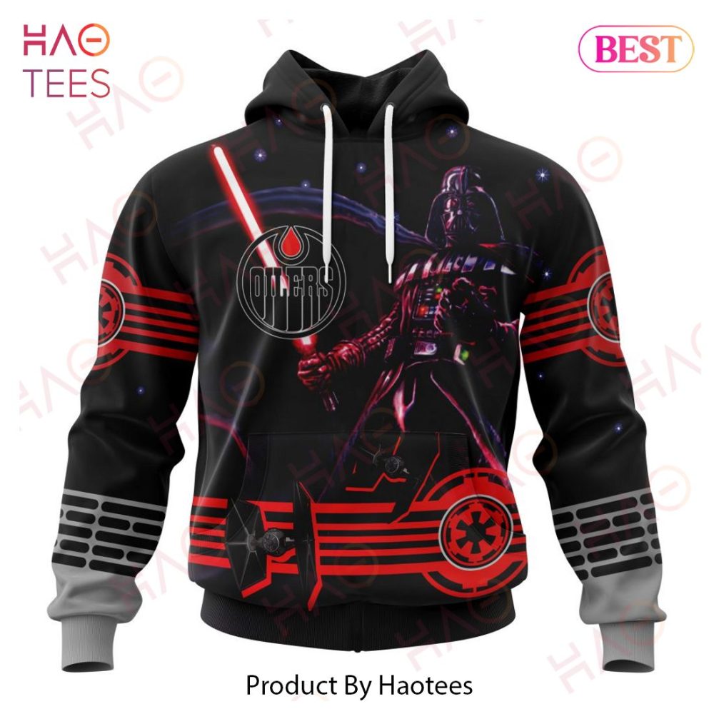 Nhl Edmonton Oilers Specialized Starwar Darth Vader Version Jersey Hoodie