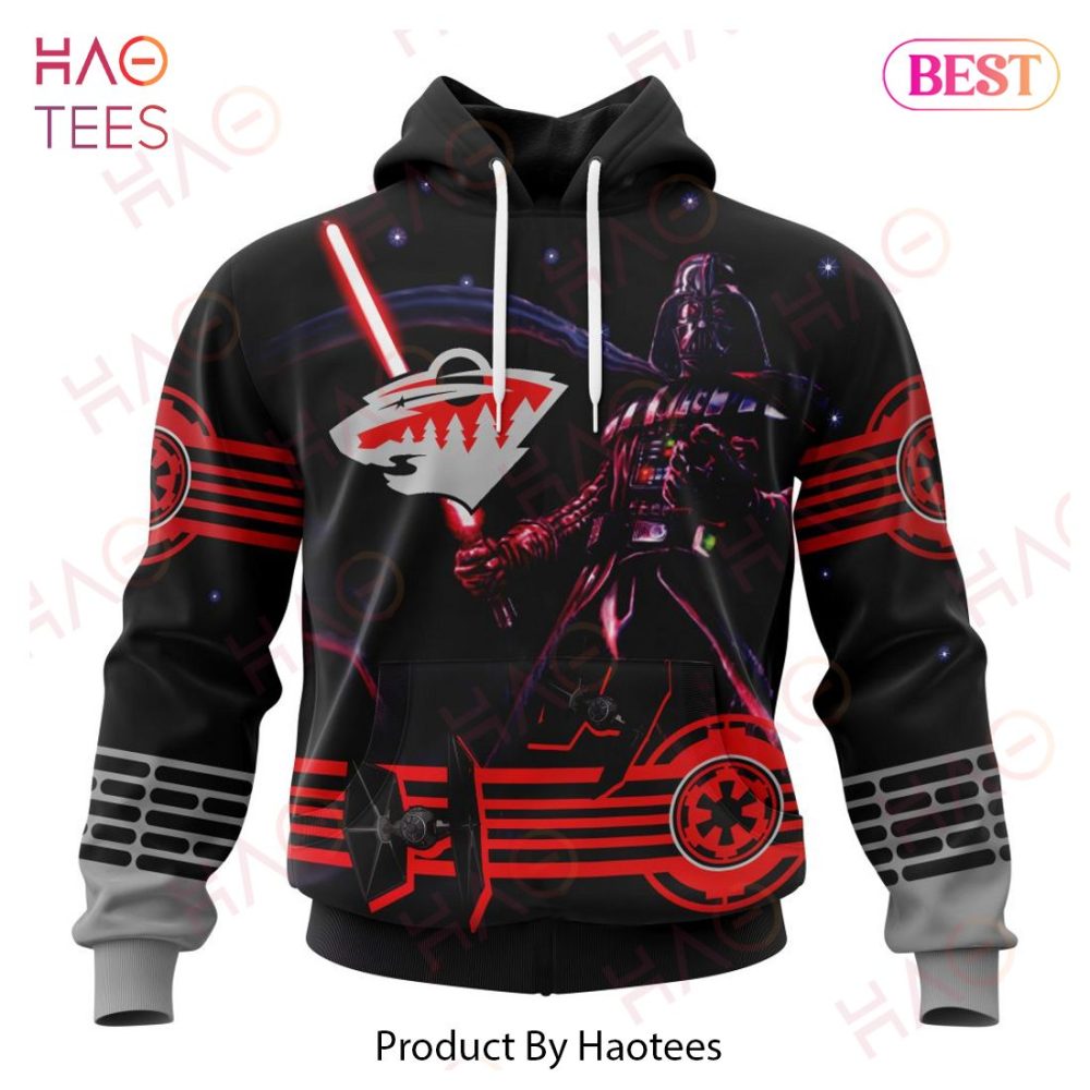 Nhl Minnesota Wild Specialized Starwar Darth Vader Version Jersey Hoodie