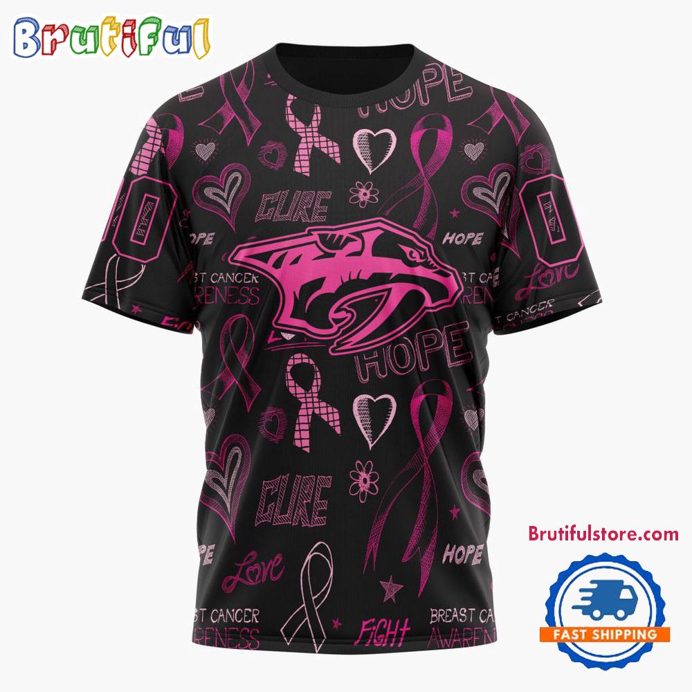 Nhl Nashville Predators Special Pink Breast Cancer Awareness New Design T Shirt