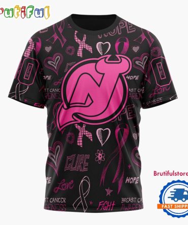 Nhl New Jersey Devils Special Pink Breast Cancer Awareness New Design T Shirt