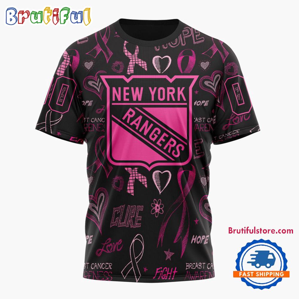 Nhl New York Rangers Special Pink Breast Cancer Awareness New Design T Shirt