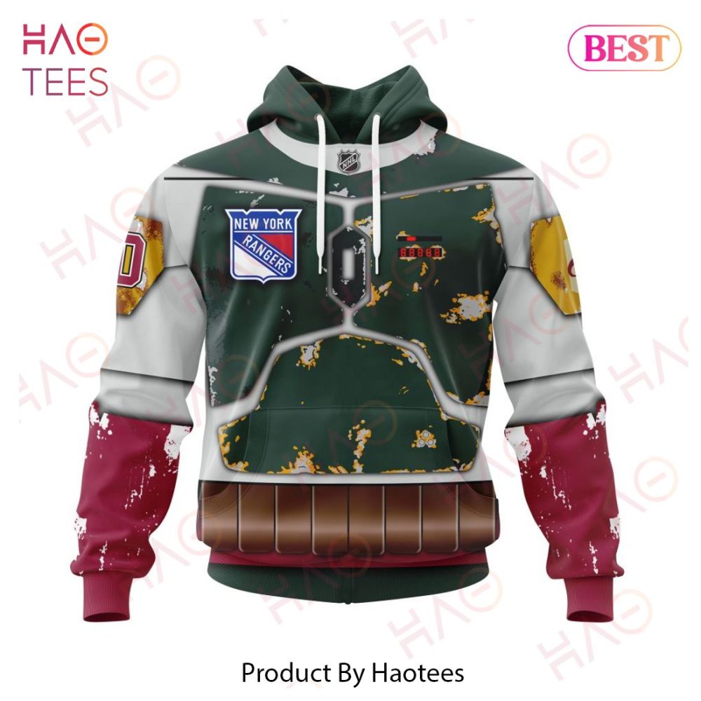 Nhl New York Rangers X Boba Fett'S Armor Specialized Design For Star Wars Fourth Of July Hoodie
