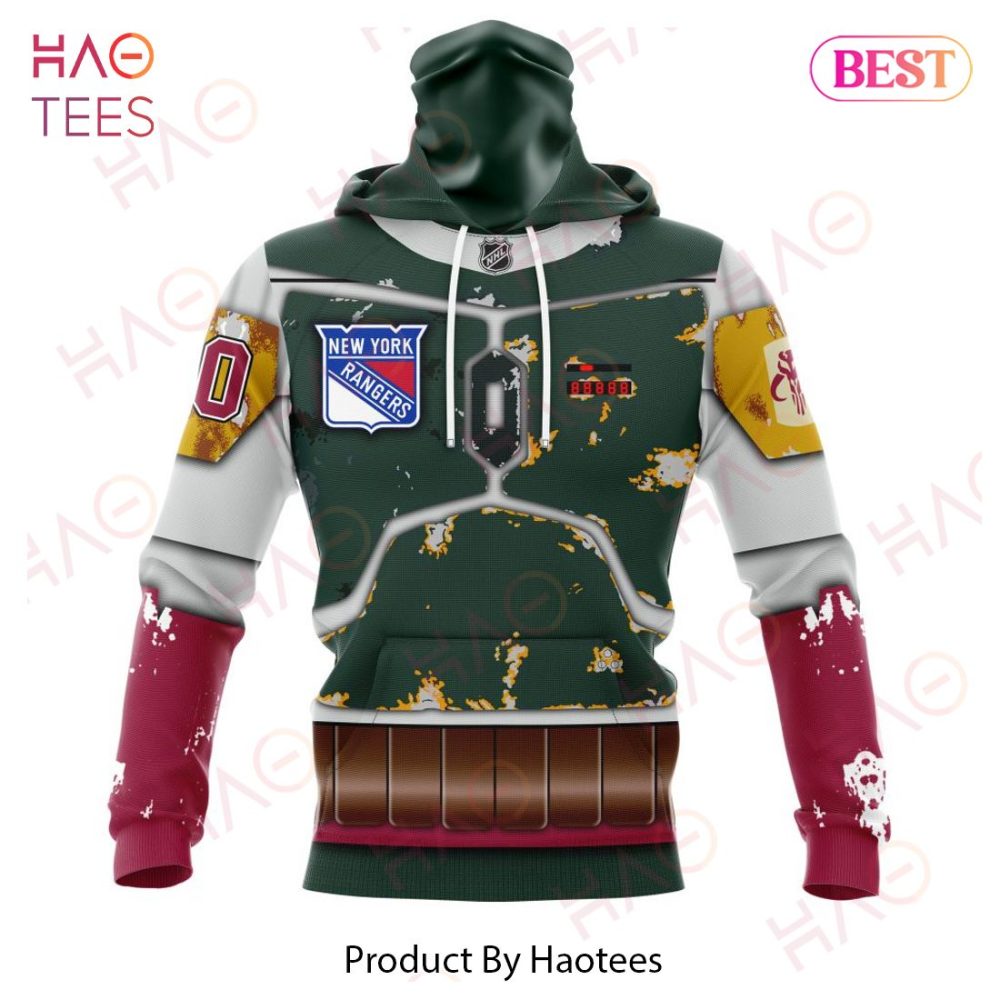 Nhl New York Rangers X Boba Fett'S Armor Specialized Design For Star Wars Fourth Of July Hoodie - Image 4